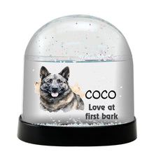 Norwegian Elkhound Dog Watercolor Bust Personalized Snow Globe