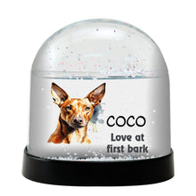 Pharaoh Hound Dog Watercolor Bust Personalized Snow Globe