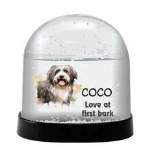 Polish Lowland Sheepdog Watercolor Bust Personalized Snow Globe