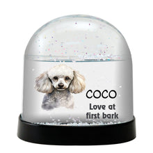 Poodle Dog Watercolor Bust Personalized Snow Globe