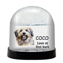 Pyrenean Shepherd Watercolor Bust Personalized Snow Globe
