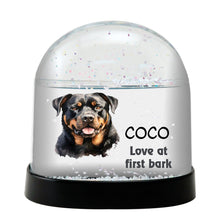 Rottweiler Watercolor Bust Personalized Snow Globe