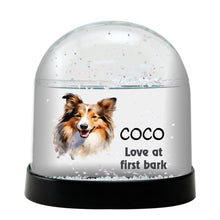 Shetland Sheepdog Watercolor Bust Personalized Snow Globe
