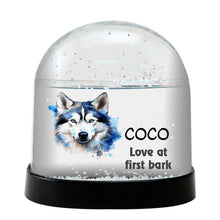 Siberian Husky Watercolor Bust Personalized Snow Globe