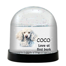 Standard Poodle Dog Watercolor Bust Personalized Snow Globe