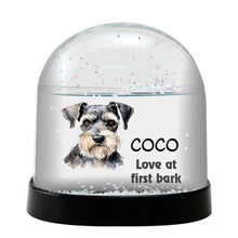 Standard Schnauzer Dog Watercolor Bust Personalized Snow Globe