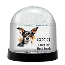 Toy Fox Terrier Dog Watercolor Bust Personalized Snow Globe