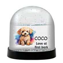 Toy Poodle Dog Watercolor Bust Personalized Snow Globe