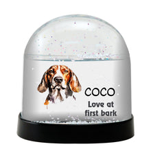 Treeing Walker Coonhound Dog Watercolor Bust Personalized Snow Globe