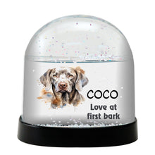 Weimaraner Dog Watercolor Bust Personalized Snow Globe
