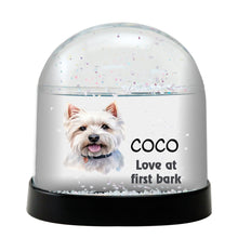 West Highland White Terrier Dog Watercolor Bust Personalized Snow Globe
