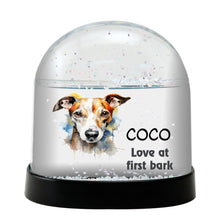 Whippet Dog Watercolor Bust Personalized Snow Globe