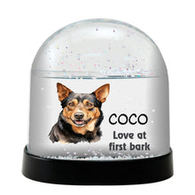 Working Kelpie Dog Watercolor Bust Personalized Snow Globe