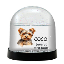 Yorkshire Terrier Dog Watercolor Bust Personalized Snow Globe