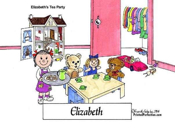 Tea Party, Little Girl - Friendly Folks image 0