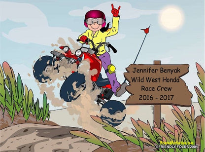ATV - Four Wheeler Rider, Female - Friendly Folks image 0