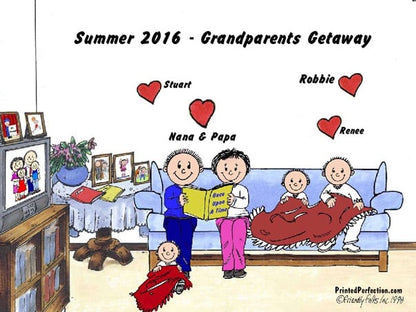 Grandpa & Grandma, 3 Grandchildren - Friendly Folks image 0