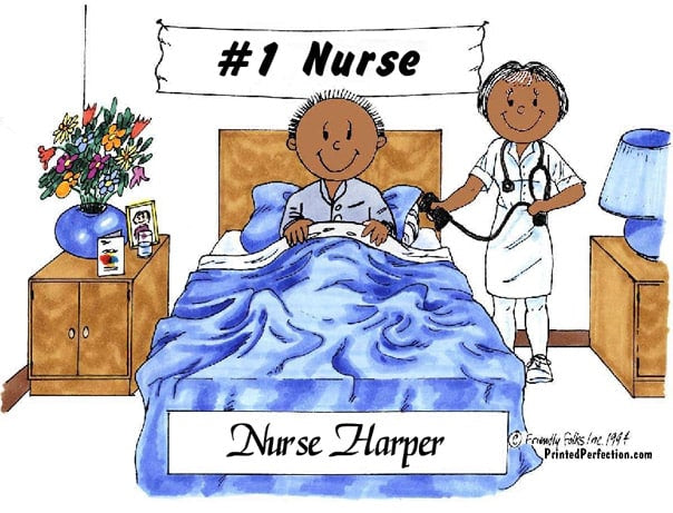 Nurse, Female with Adult Male Patient - Friendly Folks image 1