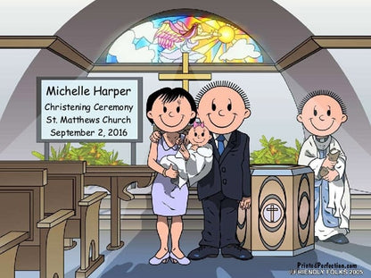 Baptism, Couple with Female Baby - Friendly Folks image 0